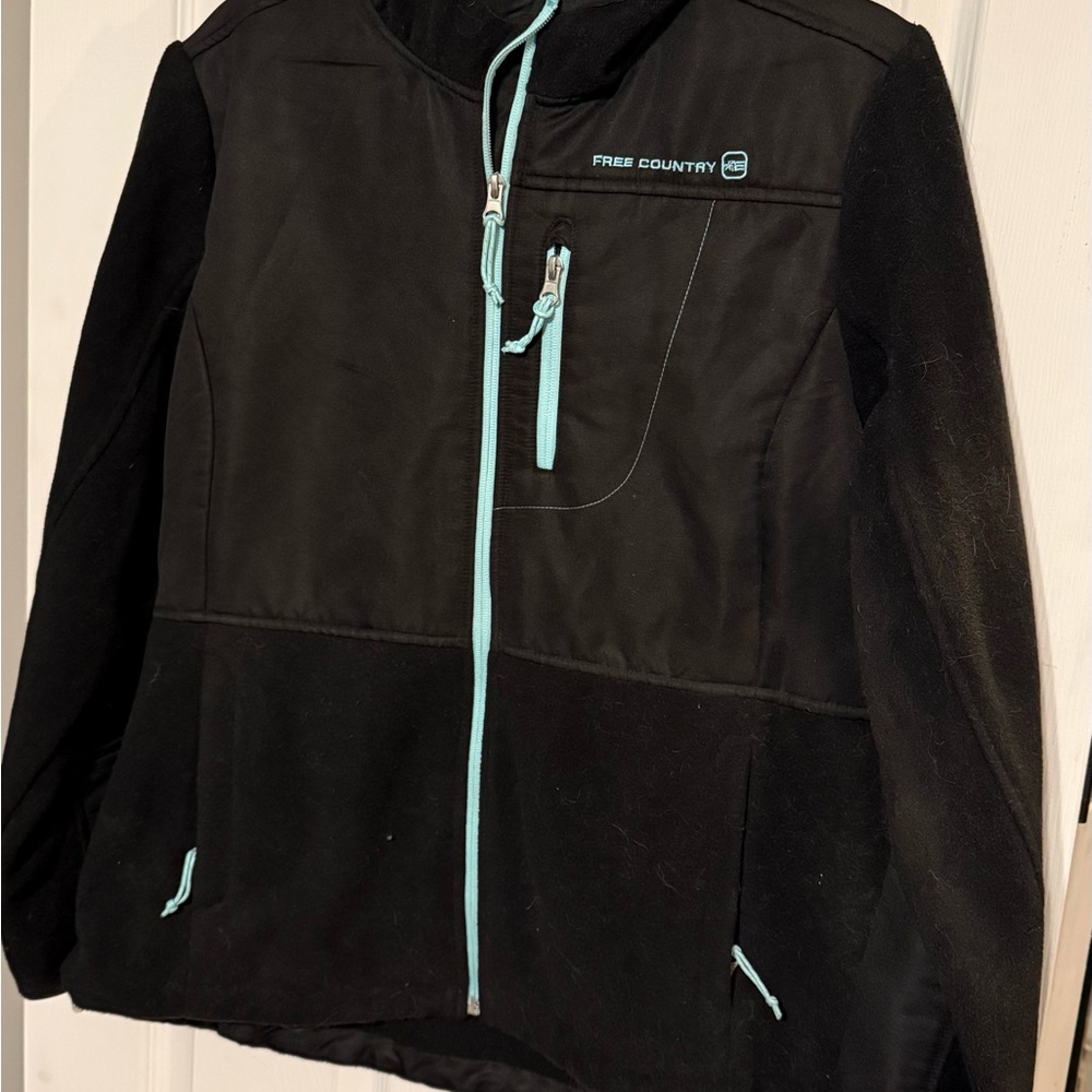 NWOT Free Country Black Jacket with Light Blue Stitching